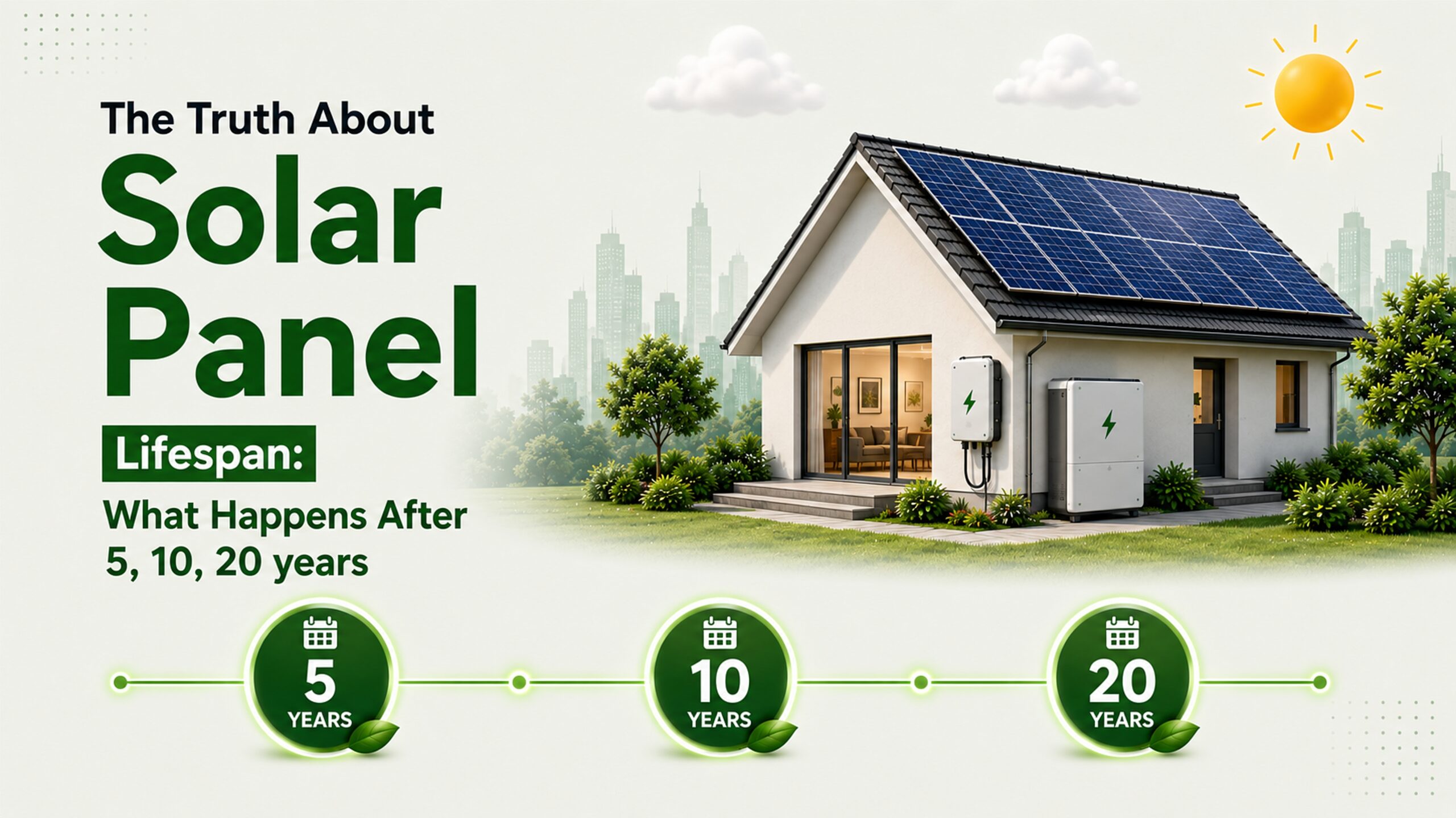 Blog banner of the blog - solar panel degradation explained.